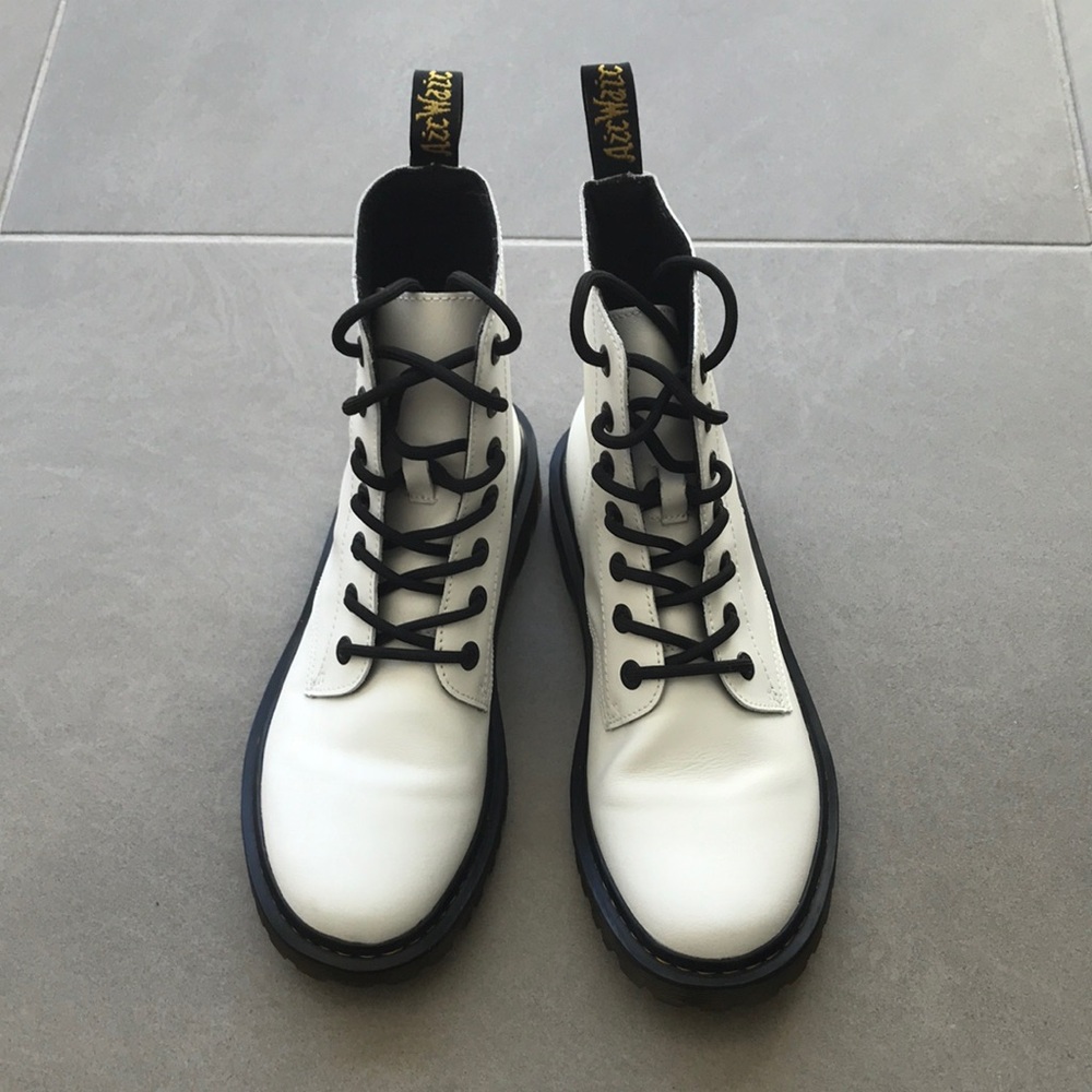 Dr. Martens White Leather Women's Boots Luana